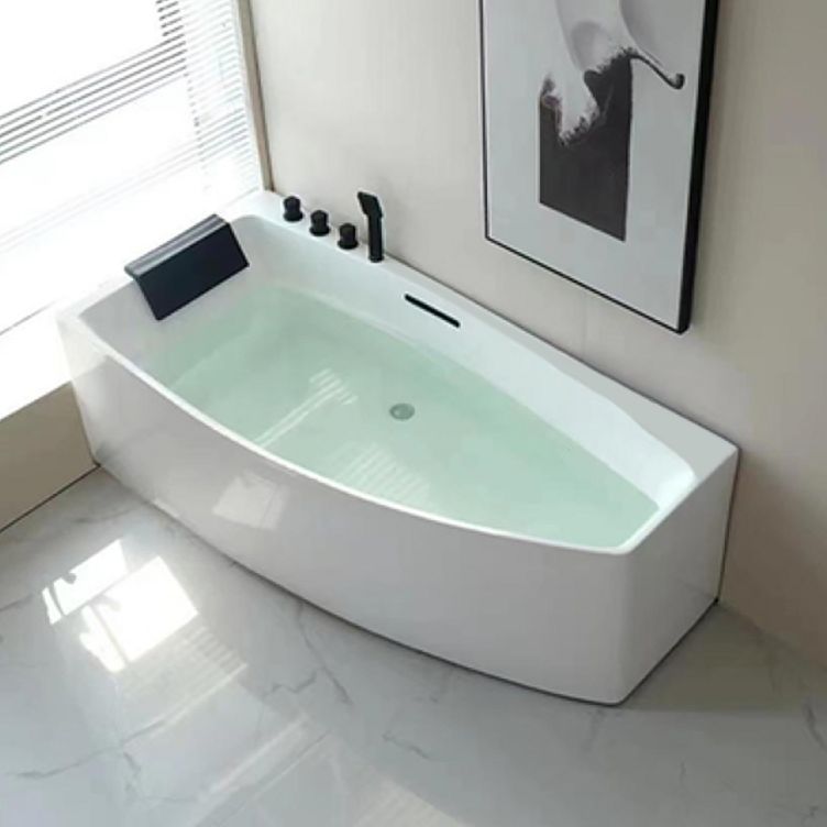 Modern Corner Acrylic Bathtub Soaking White Back to Wall Bath Clearhalo 'Bathroom Remodel & Bathroom Fixtures' 'Bathtubs' 'Home Improvement' 'home_improvement' 'home_improvement_bathtubs' 'Showers & Bathtubs' 1200x1200_ca012695-ccbc-4e30-bea0-1992812c6af7