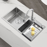 Modern Kitchen Sink Rectangular Stainless Sink with Kitchen Pull-out Faucet Clearhalo 'Home Improvement' 'home_improvement' 'home_improvement_kitchen_sinks' 'Kitchen Remodel & Kitchen Fixtures' 'Kitchen Sinks & Faucet Components' 'Kitchen Sinks' 'kitchen_sinks' 1200x1200_ca064067-6a27-4846-b937-0ffe204dd0fb
