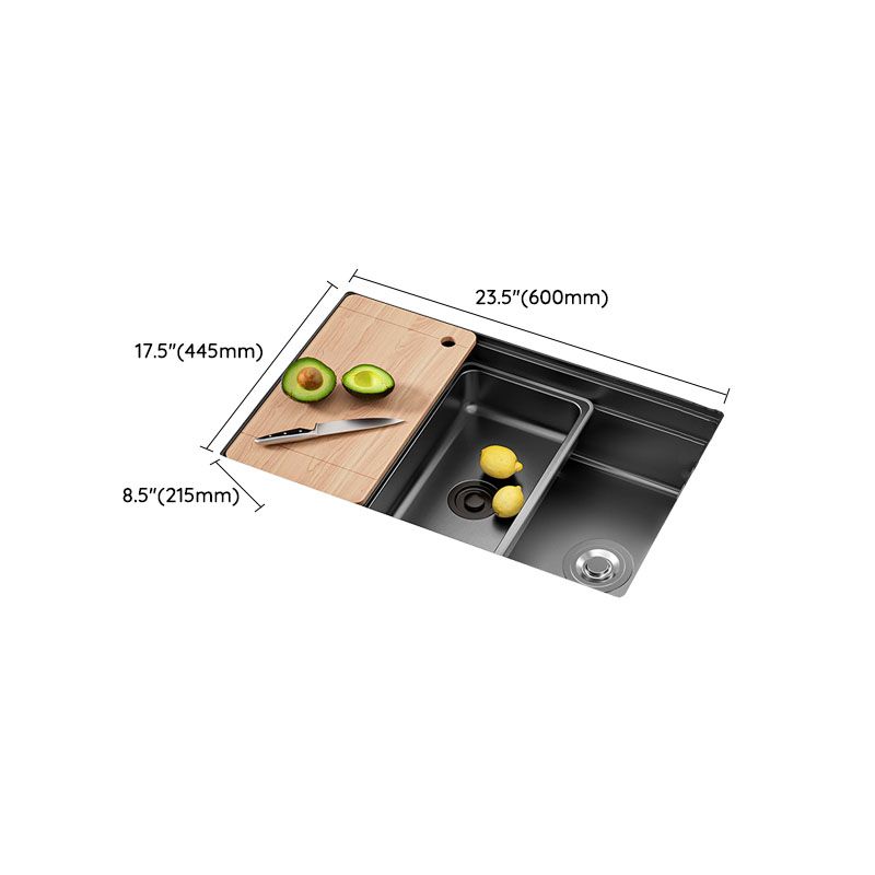 Stainless Steel Kitchen Sink Undermount 1-Bowl Kitchen Sink with Cutting-Board Clearhalo 'Home Improvement' 'home_improvement' 'home_improvement_kitchen_sinks' 'Kitchen Remodel & Kitchen Fixtures' 'Kitchen Sinks & Faucet Components' 'Kitchen Sinks' 'kitchen_sinks' 1200x1200_ca1ba50b-dce3-41be-9692-2adc9ec1197d