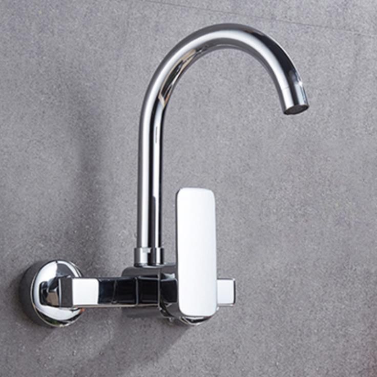 Industrial Kitchen Faucet Lever Handle Wall Mounted High Arc Faucet Clearhalo 'Home Improvement' 'home_improvement' 'home_improvement_kitchen_faucets' 'Kitchen Faucets' 'Kitchen Remodel & Kitchen Fixtures' 'Kitchen Sinks & Faucet Components' 'kitchen_faucets' 1200x1200_ca24fb54-45ef-488a-af88-b8ef9d4707fc