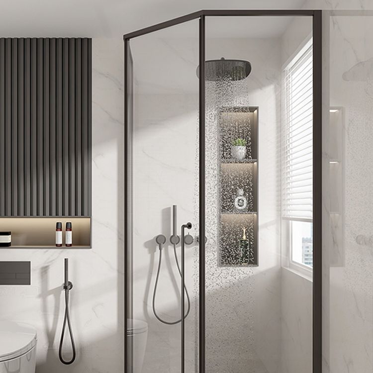 Framed Neo-Angle Shower Enclosure Clear Easy Clean Glass Shower Enclosure Clearhalo 'Bathroom Remodel & Bathroom Fixtures' 'Home Improvement' 'home_improvement' 'home_improvement_shower_stalls_enclosures' 'Shower Stalls & Enclosures' 'shower_stalls_enclosures' 'Showers & Bathtubs' 1200x1200_ca293421-800d-4b33-8414-326a2e52affd