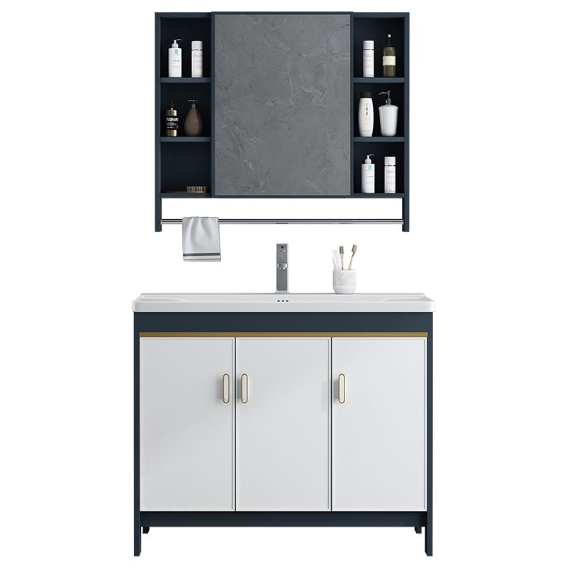 Glam Bathroom Vanity Single Ceramic Top Rectangular Bath Vanity Clearhalo 'Bathroom Remodel & Bathroom Fixtures' 'Bathroom Vanities' 'bathroom_vanities' 'Home Improvement' 'home_improvement' 'home_improvement_bathroom_vanities' 1200x1200_ca2b0828-42c1-48c1-9d8c-173a103cec0a