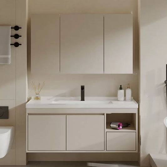 White Modern Rectangular Wall Mounted Standard Bathroom Sink Vanity Clearhalo 'Bathroom Remodel & Bathroom Fixtures' 'Bathroom Vanities' 'bathroom_vanities' 'Home Improvement' 'home_improvement' 'home_improvement_bathroom_vanities' 1200x1200_ca34f2aa-7a74-4b37-94c4-d33cda0002f4