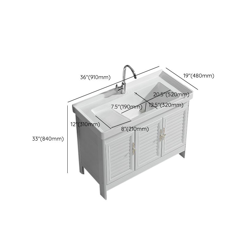 Metal Frame Vanity White Freestanding Rectangular Single Sink Glam Bath Vanity with Doors Clearhalo 'Bathroom Remodel & Bathroom Fixtures' 'Bathroom Vanities' 'bathroom_vanities' 'Home Improvement' 'home_improvement' 'home_improvement_bathroom_vanities' 1200x1200_ca35fd0b-f5bc-4b50-92ec-eda91e2c3005