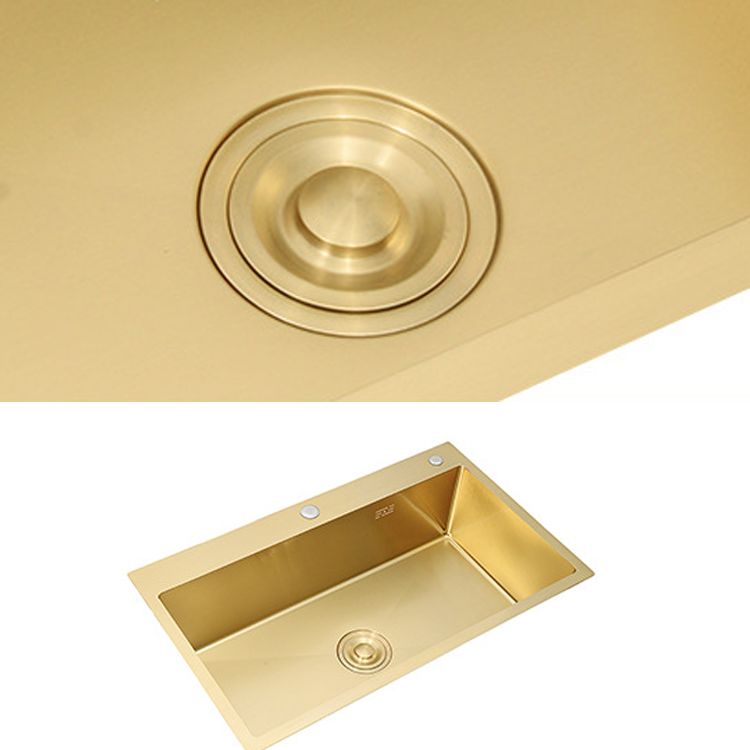 Retangle Drop-in Sink Stainless Steel Single Bowl Golden Kitchen Sink with Strainer Clearhalo 'Home Improvement' 'home_improvement' 'home_improvement_kitchen_sinks' 'Kitchen Remodel & Kitchen Fixtures' 'Kitchen Sinks & Faucet Components' 'Kitchen Sinks' 'kitchen_sinks' 1200x1200_ca36de56-5b6f-45db-a984-fd23d99b67fd