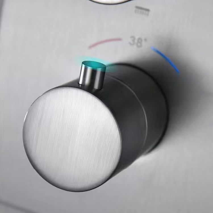 Modern Shower Head Combo Brass Temperature Control Wall Mounted Shower Combo Clearhalo 'Bathroom Remodel & Bathroom Fixtures' 'Home Improvement' 'home_improvement' 'home_improvement_shower_faucets' 'Shower Faucets & Systems' 'shower_faucets' 'Showers & Bathtubs Plumbing' 'Showers & Bathtubs' 1200x1200_ca410fdb-138c-4563-894e-3804cf5740d8