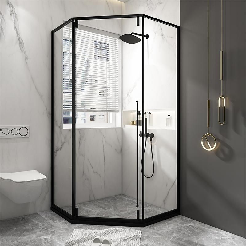 Tempered Shower Bath Door Transparent Metal Framed Shower Door Clearhalo 'Bathroom Remodel & Bathroom Fixtures' 'Home Improvement' 'home_improvement' 'home_improvement_shower_tub_doors' 'Shower and Tub Doors' 'shower_tub_doors' 'Showers & Bathtubs' 1200x1200_ca462d42-12bc-4791-9c80-704ac31b48e8