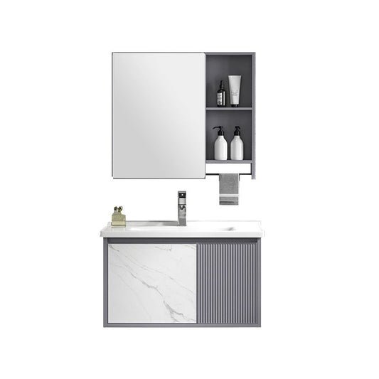 Modern Wall Mount Sink Vanity Metal Bathroom Vanity Cabinet with Mirror Cabinet Clearhalo 'Bathroom Remodel & Bathroom Fixtures' 'Bathroom Vanities' 'bathroom_vanities' 'Home Improvement' 'home_improvement' 'home_improvement_bathroom_vanities' 1200x1200_ca4b9d75-d663-486c-aa26-7548853f056a