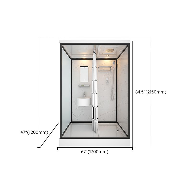 Base Included Framed Shower Stall with White Base and Fixed Panel Clearhalo 'Bathroom Remodel & Bathroom Fixtures' 'Home Improvement' 'home_improvement' 'home_improvement_shower_stalls_enclosures' 'Shower Stalls & Enclosures' 'shower_stalls_enclosures' 'Showers & Bathtubs' 1200x1200_ca782021-de79-41e6-a026-5ecf90ed3bca