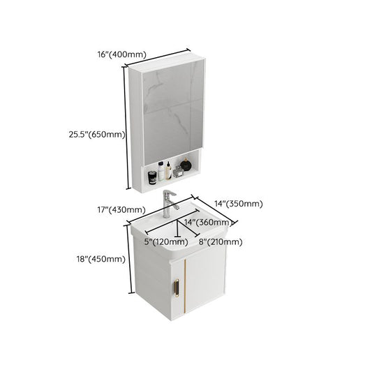 Modern Wall-mounted White Sink Ceramic Faucet Drawers Vanity Set with Mirror Clearhalo 'Bathroom Remodel & Bathroom Fixtures' 'Bathroom Vanities' 'bathroom_vanities' 'Home Improvement' 'home_improvement' 'home_improvement_bathroom_vanities' 1200x1200_caae2bc1-027b-4583-9c0f-64b0a8f5e68b