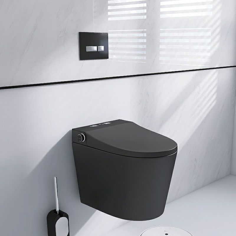 Black Smart Toilet Antimicrobial Foot Sensor Elongated Wall Hung Toilet Set Clearhalo 'Bathroom Remodel & Bathroom Fixtures' 'Bidets' 'Home Improvement' 'home_improvement' 'home_improvement_bidets' 'Toilets & Bidets' 1200x1200_caaf3883-f3b8-4ec1-85e8-ac8aa6fc7b46