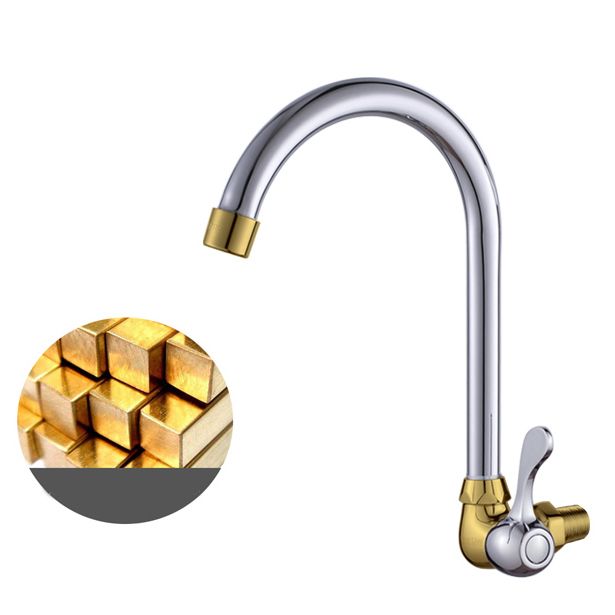 Contemporary One Handle Kitchen Faucet High Arch Water Filler in Chrome Clearhalo 'Home Improvement' 'home_improvement' 'home_improvement_kitchen_faucets' 'Kitchen Faucets' 'Kitchen Remodel & Kitchen Fixtures' 'Kitchen Sinks & Faucet Components' 'kitchen_faucets' 1200x1200_cab55048-260d-4faf-8c26-239ea4ba7eb0