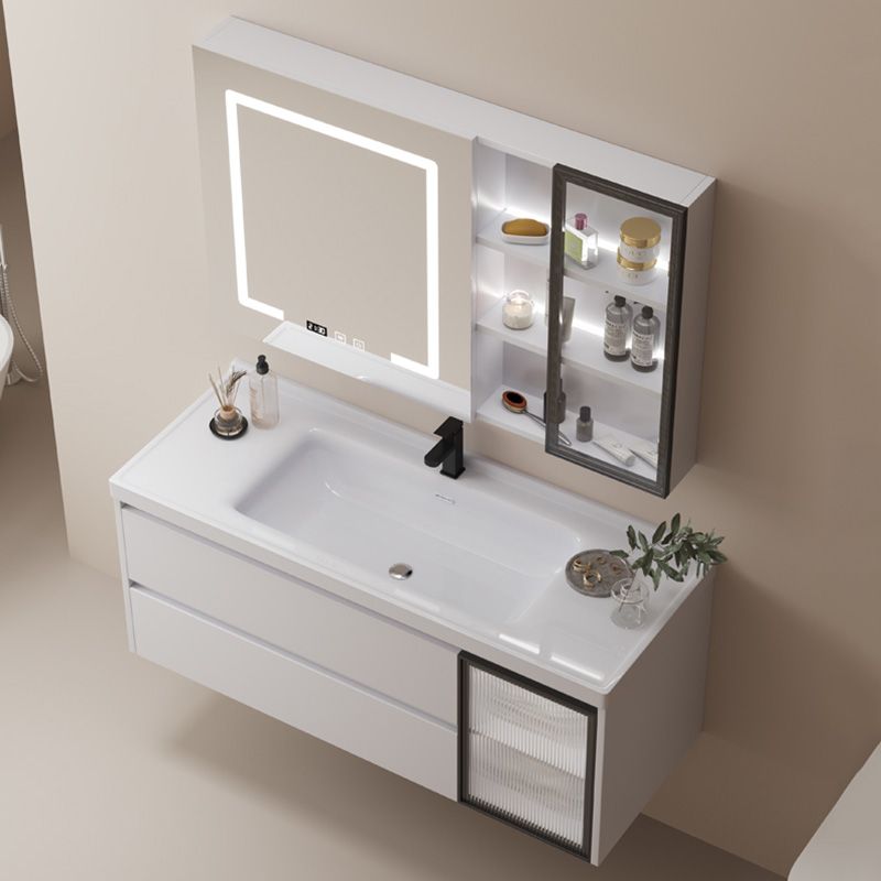 Modern Space Saver Vanity Wall Mount Ceramic Top Backsplash Included Clearhalo 'Bathroom Remodel & Bathroom Fixtures' 'Bathroom Vanities' 'bathroom_vanities' 'Home Improvement' 'home_improvement' 'home_improvement_bathroom_vanities' 1200x1200_cac0238e-3063-49af-aa13-31cddb7cac40