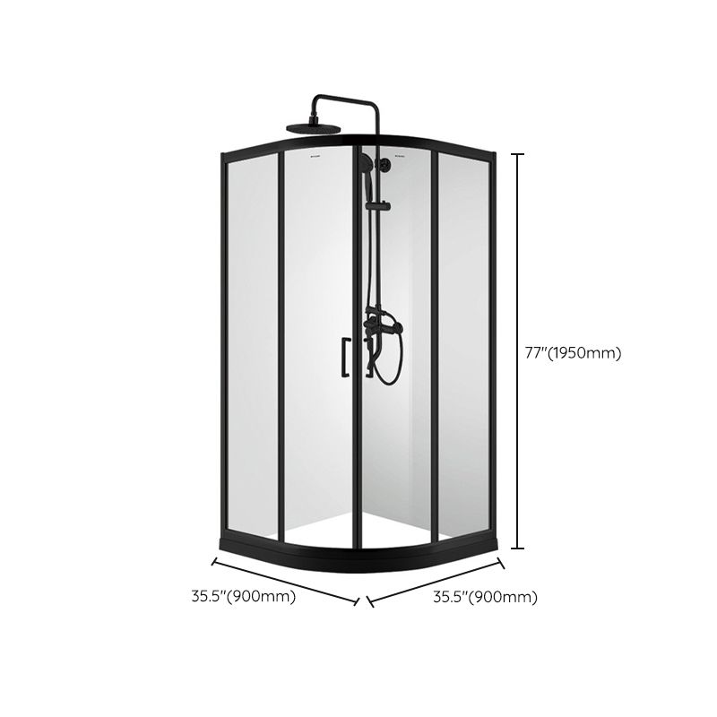 Modern Round Shower Enclosure Semi-Frameless Clear Tempered Shower Stall Clearhalo 'Bathroom Remodel & Bathroom Fixtures' 'Home Improvement' 'home_improvement' 'home_improvement_shower_stalls_enclosures' 'Shower Stalls & Enclosures' 'shower_stalls_enclosures' 'Showers & Bathtubs' 1200x1200_cad6b893-44e5-4448-8f61-cfbba39ec432