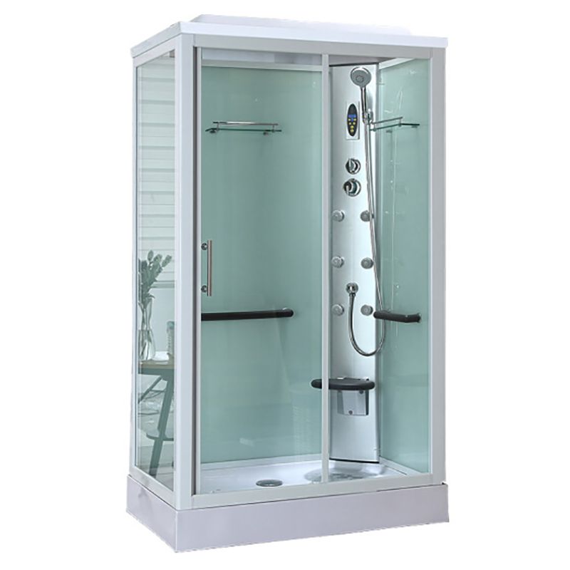 White Framed Rectangle Shower Stall Clear Tempered Glass Shower Stall Clearhalo 'Bathroom Remodel & Bathroom Fixtures' 'Home Improvement' 'home_improvement' 'home_improvement_shower_stalls_enclosures' 'Shower Stalls & Enclosures' 'shower_stalls_enclosures' 'Showers & Bathtubs' 1200x1200_cad85472-96ae-4972-bd34-e5715b53be3b