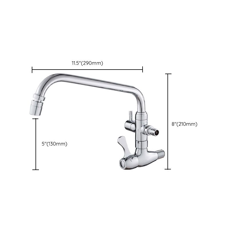 Modern Pull Down Single Handle Kitchen Faucet Wall-mounted Faucet in Chrome Clearhalo 'Home Improvement' 'home_improvement' 'home_improvement_kitchen_faucets' 'Kitchen Faucets' 'Kitchen Remodel & Kitchen Fixtures' 'Kitchen Sinks & Faucet Components' 'kitchen_faucets' 1200x1200_caf5d487-5fd4-46e1-8bf5-8f87f43e4a6a