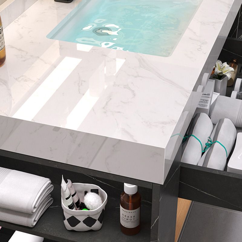 Wall Mount Single-Sink Modern Black Open Console with Sink Set Clearhalo 'Bathroom Remodel & Bathroom Fixtures' 'Bathroom Vanities' 'bathroom_vanities' 'Home Improvement' 'home_improvement' 'home_improvement_bathroom_vanities' 1200x1200_cb05d4f0-d64e-4341-b354-4b3cc2ab11d5