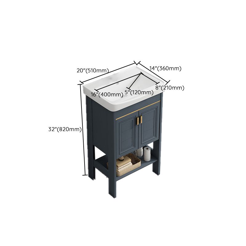 Metal Frame Vanity Shelving Included Single Sink Freestanding Bathroom Vanity Clearhalo 'Bathroom Remodel & Bathroom Fixtures' 'Bathroom Vanities' 'bathroom_vanities' 'Home Improvement' 'home_improvement' 'home_improvement_bathroom_vanities' 1200x1200_cb0bb440-8286-4030-a811-9270c1ad7552