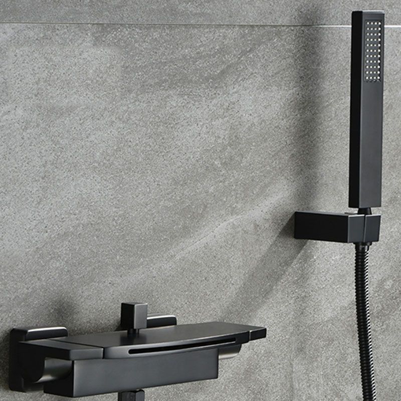Wall Mounted Bath Faucet Solid Color Waterfall Bathroom Faucet Clearhalo 'Bathroom Remodel & Bathroom Fixtures' 'Bathtub Faucets' 'bathtub_faucets' 'Home Improvement' 'home_improvement' 'home_improvement_bathtub_faucets' 1200x1200_cb1fe096-3734-48ca-b85d-fbeb52381b4c