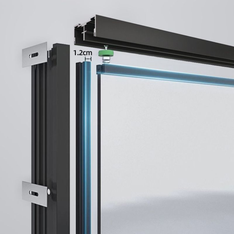 Black Frame Double Sliding Shower Bath Door Transparent Shower Door Clearhalo 'Bathroom Remodel & Bathroom Fixtures' 'Home Improvement' 'home_improvement' 'home_improvement_shower_tub_doors' 'Shower and Tub Doors' 'shower_tub_doors' 'Showers & Bathtubs' 1200x1200_cb21f434-9716-427f-9a70-25e19f4e264d