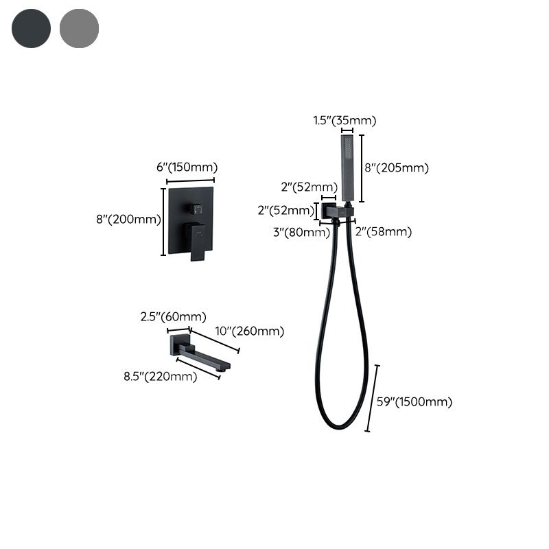 Modern Shower Head Combo Brass Ceiling Mounted Adjustable Spray Pattern Shower Combo Clearhalo 'Bathroom Remodel & Bathroom Fixtures' 'Home Improvement' 'home_improvement' 'home_improvement_shower_faucets' 'Shower Faucets & Systems' 'shower_faucets' 'Showers & Bathtubs Plumbing' 'Showers & Bathtubs' 1200x1200_cb2cb116-abf9-4324-b019-a82bb50535ee