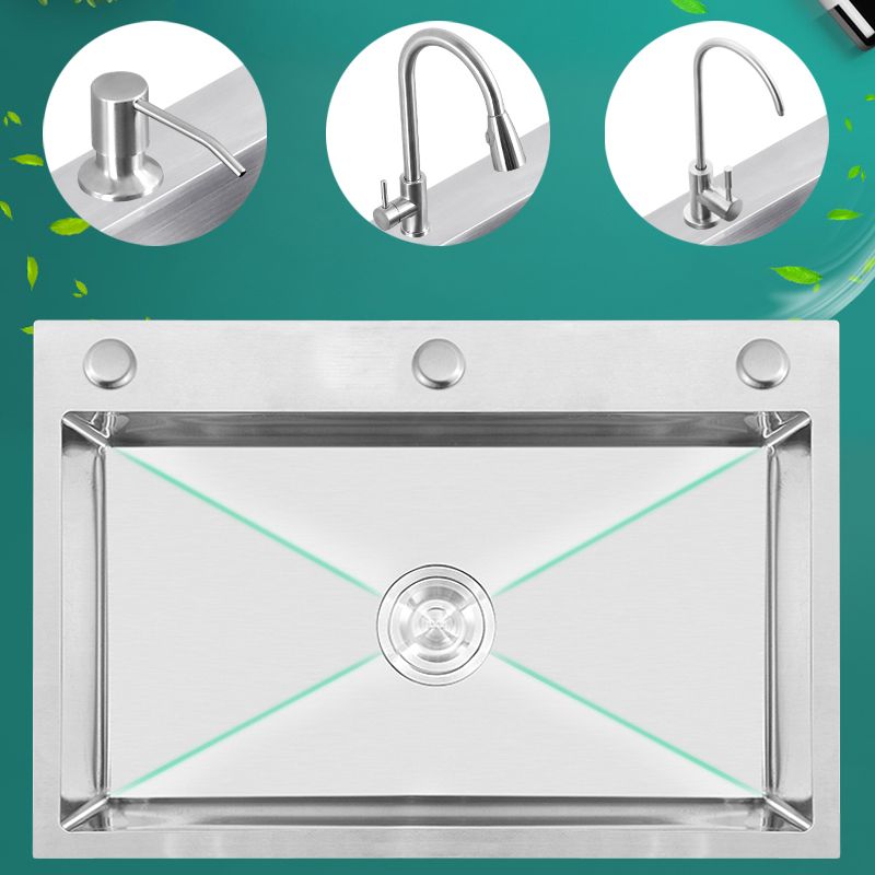 Classic Style Kitchen Sink Stainless Steel Colorfast Kitchen Sink with Drain Strainer Kit Clearhalo 'Home Improvement' 'home_improvement' 'home_improvement_kitchen_sinks' 'Kitchen Remodel & Kitchen Fixtures' 'Kitchen Sinks & Faucet Components' 'Kitchen Sinks' 'kitchen_sinks' 1200x1200_cb2ebd28-c4d3-4926-9251-39d8e8eb38b1