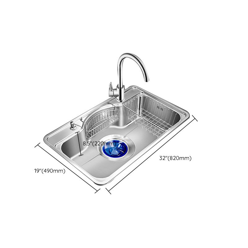 Contemporary Style Kitchen Sink Pure Color Stainless Steel 2 Holes Drop-In Kitchen Sink Clearhalo 'Home Improvement' 'home_improvement' 'home_improvement_kitchen_sinks' 'Kitchen Remodel & Kitchen Fixtures' 'Kitchen Sinks & Faucet Components' 'Kitchen Sinks' 'kitchen_sinks' 1200x1200_cb327fa2-8554-4080-9f32-798803b532ef