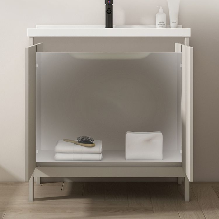 Rectangular Freestanding Bathroom Vanity Modern Gray Single-Sink Vanity Set Clearhalo 'Bathroom Remodel & Bathroom Fixtures' 'Bathroom Vanities' 'bathroom_vanities' 'Home Improvement' 'home_improvement' 'home_improvement_bathroom_vanities' 1200x1200_cb3409e2-0b32-48bf-b128-f1161ffde42a