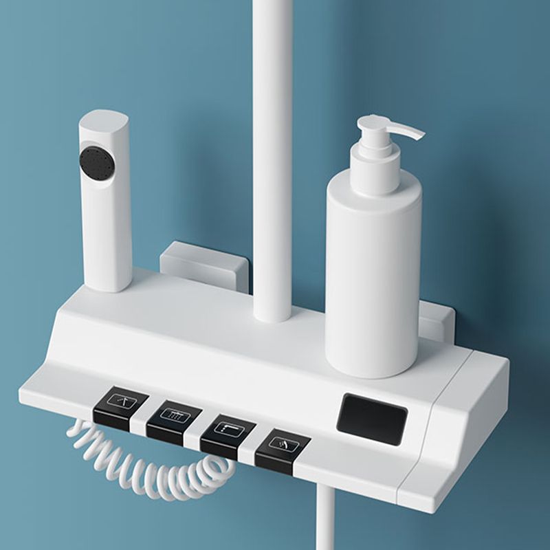 Modern Shower Head Combo Stainless Steel Slide Bar Included Wall Mounted Shower System Clearhalo 'Bathroom Remodel & Bathroom Fixtures' 'Home Improvement' 'home_improvement' 'home_improvement_shower_faucets' 'Shower Faucets & Systems' 'shower_faucets' 'Showers & Bathtubs Plumbing' 'Showers & Bathtubs' 1200x1200_cb34f90b-471d-4247-b00a-481d06df7c17