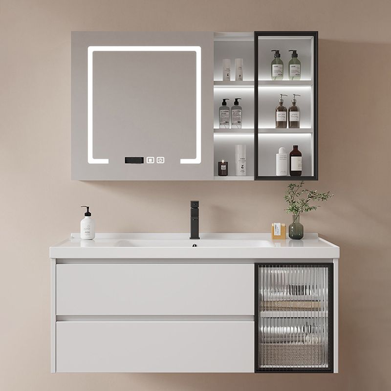 Modern Sink Vanity Solid Color Wall Mount Vanity Cabinet for Bathroom Clearhalo 'Bathroom Remodel & Bathroom Fixtures' 'Bathroom Vanities' 'bathroom_vanities' 'Home Improvement' 'home_improvement' 'home_improvement_bathroom_vanities' 1200x1200_cb3c5bac-aca8-4ce0-a29f-76b46c3f1466
