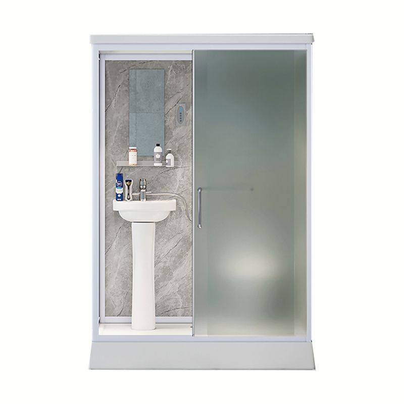 Contemporary Shower Stall Frosted Shower Stall with White Base Clearhalo 'Bathroom Remodel & Bathroom Fixtures' 'Home Improvement' 'home_improvement' 'home_improvement_shower_stalls_enclosures' 'Shower Stalls & Enclosures' 'shower_stalls_enclosures' 'Showers & Bathtubs' 1200x1200_cb41cac1-c8de-4348-9413-bcebf8210b04