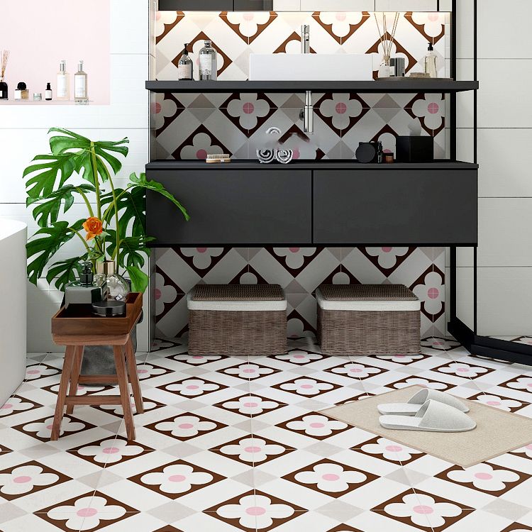 Patterned Rectangular Tile Modern Straight Edge Glazed Floor Tile Clearhalo 'Floor Tiles & Wall Tiles' 'floor_tiles_wall_tiles' 'Flooring 'Home Improvement' 'home_improvement' 'home_improvement_floor_tiles_wall_tiles' Walls and Ceiling' 1200x1200_cb43f0dd-bc31-404b-925d-40f1779dab4b