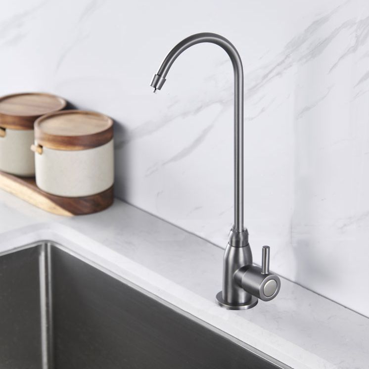 Contemporary Single Handle Kitchen Faucet Metal 1-Hold Bar Faucet Clearhalo 'Home Improvement' 'home_improvement' 'home_improvement_kitchen_faucets' 'Kitchen Faucets' 'Kitchen Remodel & Kitchen Fixtures' 'Kitchen Sinks & Faucet Components' 'kitchen_faucets' 1200x1200_cb4d262c-5029-4387-b2c9-5acdd07d87ef