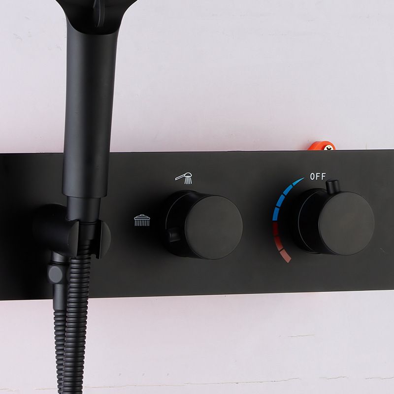 Modern Shower System Black Round Head Wall Mounted Shower Trim Clearhalo 'Bathroom Remodel & Bathroom Fixtures' 'Home Improvement' 'home_improvement' 'home_improvement_shower_faucets' 'Shower Faucets & Systems' 'shower_faucets' 'Showers & Bathtubs Plumbing' 'Showers & Bathtubs' 1200x1200_cb577d83-b131-43c4-8ffb-a7f75e469c7f