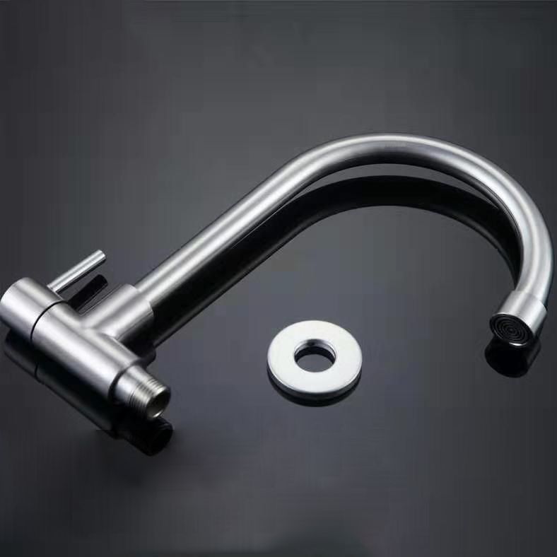 Modern 1-Handle Faucets Stainless Steel with Water Dispenser Standard Kitchen Faucets Clearhalo 'Home Improvement' 'home_improvement' 'home_improvement_kitchen_faucets' 'Kitchen Faucets' 'Kitchen Remodel & Kitchen Fixtures' 'Kitchen Sinks & Faucet Components' 'kitchen_faucets' 1200x1200_cb59be9e-43a2-4eb7-b118-65050c0f2373