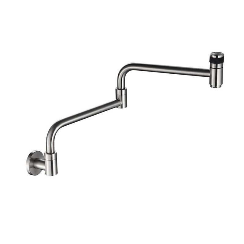 Contemporary Pot Filler 1-Handle No Sensor Pot Filler in Silver Clearhalo 'Home Improvement' 'home_improvement' 'home_improvement_kitchen_faucets' 'Kitchen Faucets' 'Kitchen Remodel & Kitchen Fixtures' 'Kitchen Sinks & Faucet Components' 'kitchen_faucets' 1200x1200_cb7341b4-3322-40a4-9a28-cb8f4b40d601