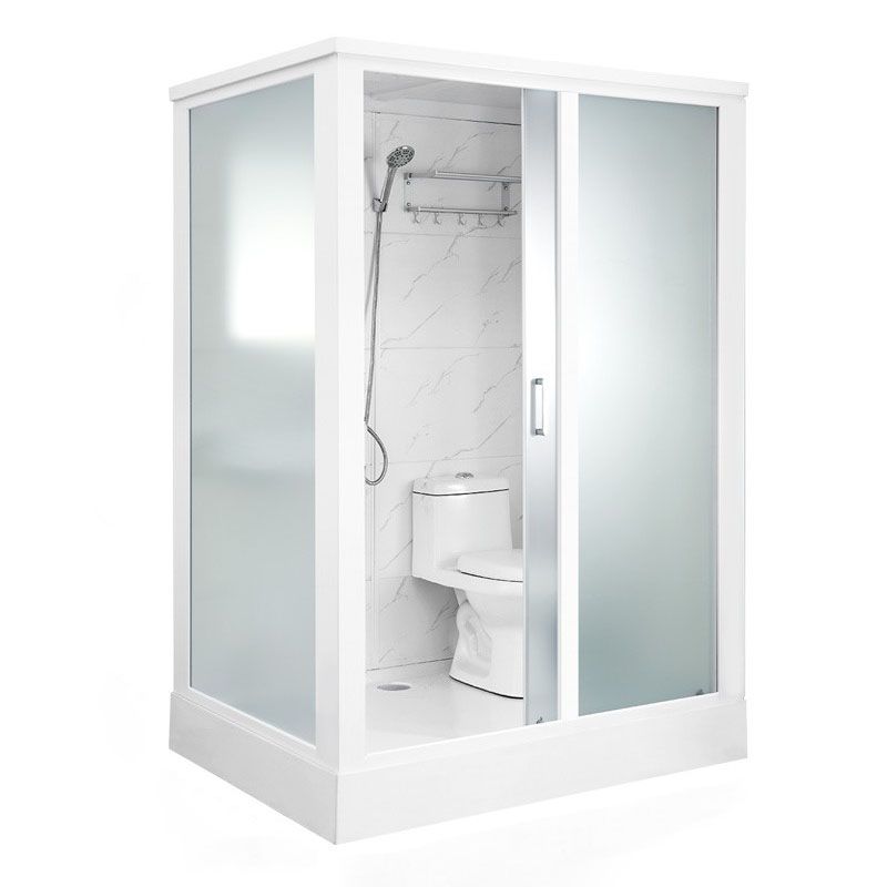 Framed Rectangle Frosted Corner Shower Stall with White Base Clearhalo 'Bathroom Remodel & Bathroom Fixtures' 'Home Improvement' 'home_improvement' 'home_improvement_shower_stalls_enclosures' 'Shower Stalls & Enclosures' 'shower_stalls_enclosures' 'Showers & Bathtubs' 1200x1200_cb8a7571-6f7b-49cd-a221-8155baab0016