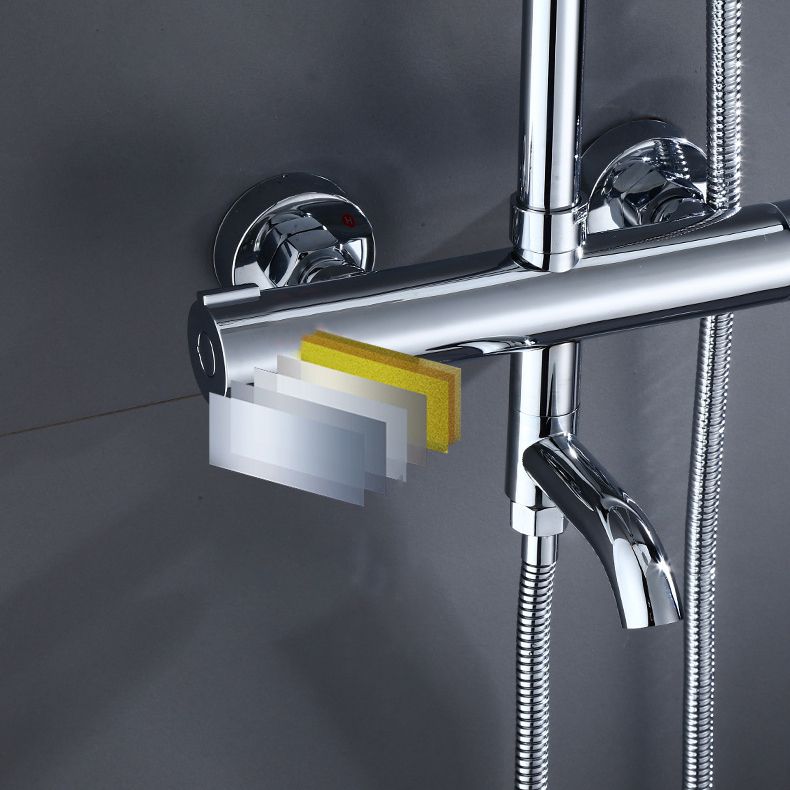 Shower System Rain Massage Jet Round Adjustable Spray Pattern Shower Trim Clearhalo 'Bathroom Remodel & Bathroom Fixtures' 'Home Improvement' 'home_improvement' 'home_improvement_shower_faucets' 'Shower Faucets & Systems' 'shower_faucets' 'Showers & Bathtubs Plumbing' 'Showers & Bathtubs' 1200x1200_cb942f29-50a4-4eb3-9dce-78d4555e4c22