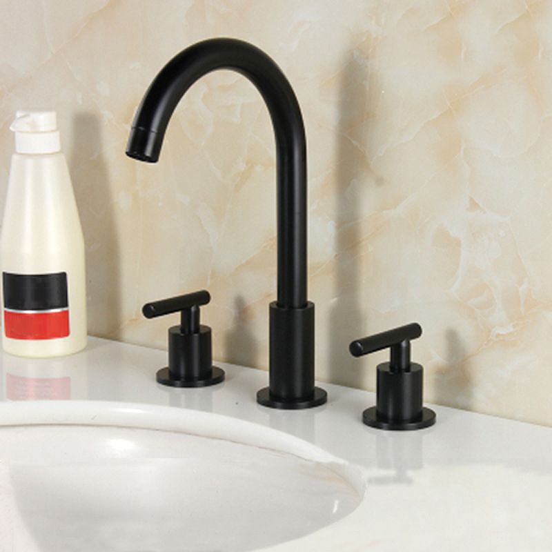 High-Arc Vanity Sink Faucet Light Luxury Vessel Faucet 3-hole Faucet Clearhalo 'Bathroom Remodel & Bathroom Fixtures' 'Bathroom Sink Faucets' 'Bathroom Sinks & Faucet Components' 'bathroom_sink_faucets' 'Home Improvement' 'home_improvement' 'home_improvement_bathroom_sink_faucets' 1200x1200_cba4817b-5d9c-427f-86fa-cc78b0ef768e