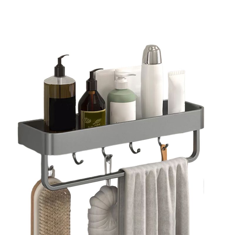 Modern Grey 2-Piece Bathroom Accessory Set, Matte Grey, Bath Shelf Clearhalo 'Bathroom Hardware Sets' 'Bathroom Hardware' 'Bathroom Remodel & Bathroom Fixtures' 'bathroom_hardware_sets' 'Home Improvement' 'home_improvement' 'home_improvement_bathroom_hardware_sets' 1200x1200_cbad6fc8-cd9c-4cb5-8d1a-edb123e86214