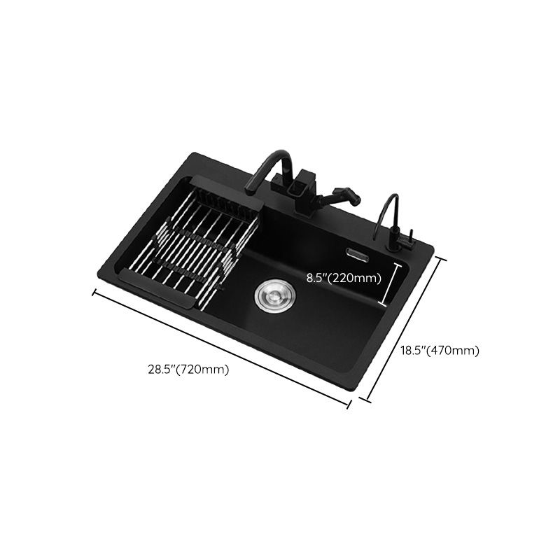 Quartz Kitchen Sink Rectangular Single Bowl Kitchen Sink with Drain Assembly Clearhalo 'Home Improvement' 'home_improvement' 'home_improvement_kitchen_sinks' 'Kitchen Remodel & Kitchen Fixtures' 'Kitchen Sinks & Faucet Components' 'Kitchen Sinks' 'kitchen_sinks' 1200x1200_cbbf7f2f-f01a-4cfc-abe7-5fbff428cf4f