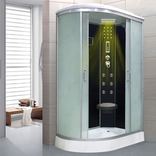 Tempered Glass Left Shower Stall Double Sliding Shower Stall Clearhalo 'Bathroom Remodel & Bathroom Fixtures' 'Home Improvement' 'home_improvement' 'home_improvement_shower_stalls_enclosures' 'Shower Stalls & Enclosures' 'shower_stalls_enclosures' 'Showers & Bathtubs' 1200x1200_cbcf5943-73fe-4fb8-a901-106356d268ee