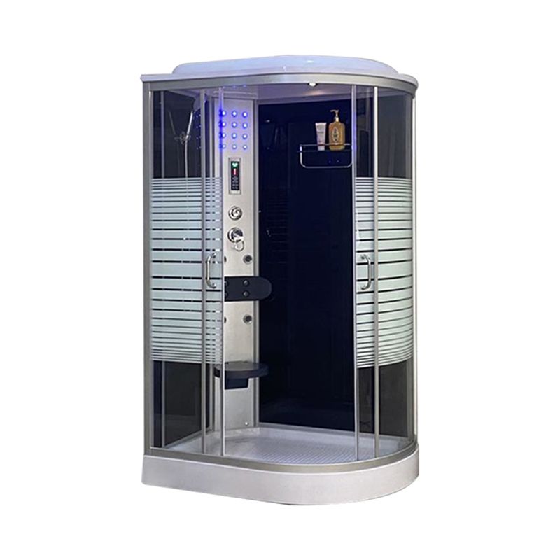 Framed Double Sliding Shower Stall Rounded Striped Shower Kit Clearhalo 'Bathroom Remodel & Bathroom Fixtures' 'Home Improvement' 'home_improvement' 'home_improvement_shower_stalls_enclosures' 'Shower Stalls & Enclosures' 'shower_stalls_enclosures' 'Showers & Bathtubs' 1200x1200_cbd34c4a-bc1d-47cb-9457-3818041d099d