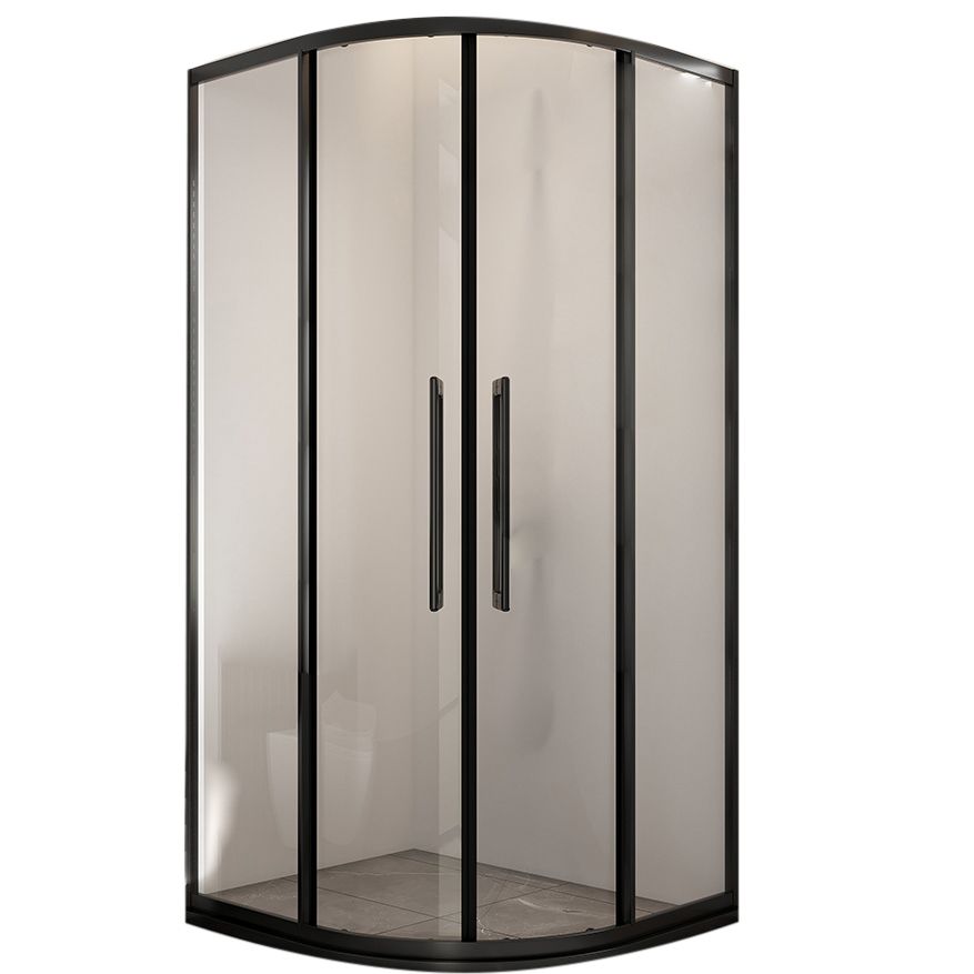 Round Frame Shower Enclosure Double Sliding Tempered Glass Shower Stall Clearhalo 'Bathroom Remodel & Bathroom Fixtures' 'Home Improvement' 'home_improvement' 'home_improvement_shower_stalls_enclosures' 'Shower Stalls & Enclosures' 'shower_stalls_enclosures' 'Showers & Bathtubs' 1200x1200_cbd6cade-fa4e-4f8a-9d78-063c04e2bebb