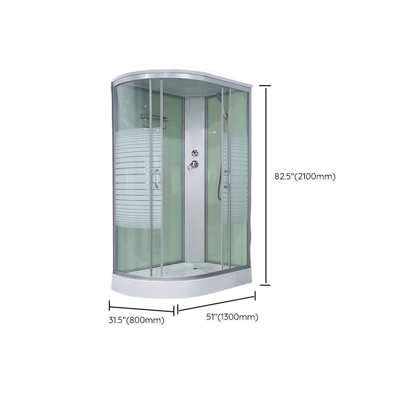 Round Shower Stall Double Sliding Shower Stall with Base Kit Clearhalo 'Bathroom Remodel & Bathroom Fixtures' 'Home Improvement' 'home_improvement' 'home_improvement_shower_stalls_enclosures' 'Shower Stalls & Enclosures' 'shower_stalls_enclosures' 'Showers & Bathtubs' 1200x1200_cbe4968c-66f1-488c-a230-1a4381d74ca3