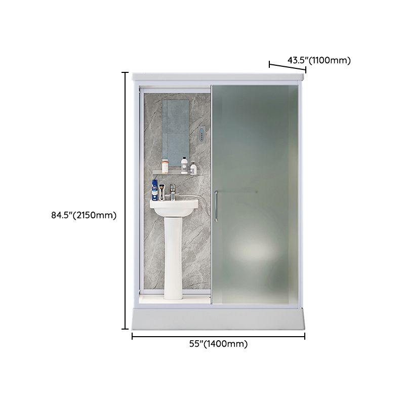 Frosted Tempered Glass Shower Enclosure Rectangle Shower Enclosure Clearhalo 'Bathroom Remodel & Bathroom Fixtures' 'Home Improvement' 'home_improvement' 'home_improvement_shower_stalls_enclosures' 'Shower Stalls & Enclosures' 'shower_stalls_enclosures' 'Showers & Bathtubs' 1200x1200_cbef3464-44f5-4be6-9e6a-9ea7f1ad81ca