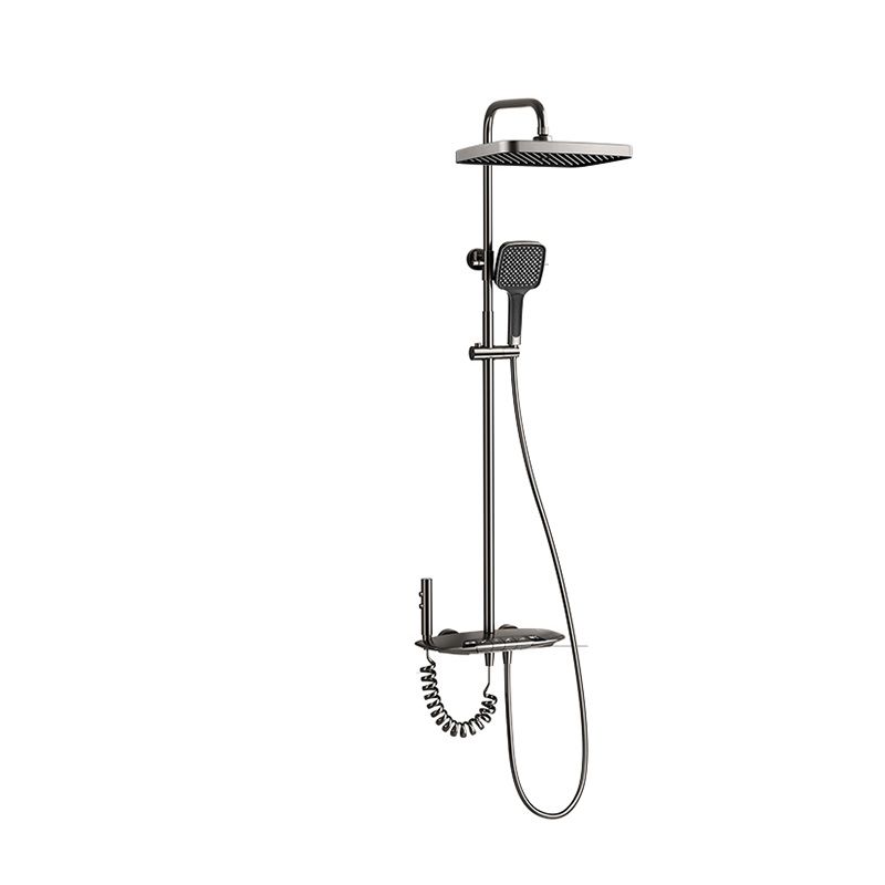 Modern Shower System Solid Color Dual Shower Head Shower Set with Slide Bar Clearhalo 'Bathroom Remodel & Bathroom Fixtures' 'Home Improvement' 'home_improvement' 'home_improvement_shower_faucets' 'Shower Faucets & Systems' 'shower_faucets' 'Showers & Bathtubs Plumbing' 'Showers & Bathtubs' 1200x1200_cc092162-93a6-49ab-a61c-9659112445f7