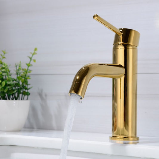 Modern 1-Handle Bathroom Sink Faucet Brushed Gold Vessel Sink Faucet Brass Clearhalo 'Bathroom Remodel & Bathroom Fixtures' 'Bathroom Sink Faucets' 'Bathroom Sinks & Faucet Components' 'bathroom_sink_faucets' 'Home Improvement' 'home_improvement' 'home_improvement_bathroom_sink_faucets' 1200x1200_cc09393c-ccaf-48db-bd88-c9d0f4c5239d