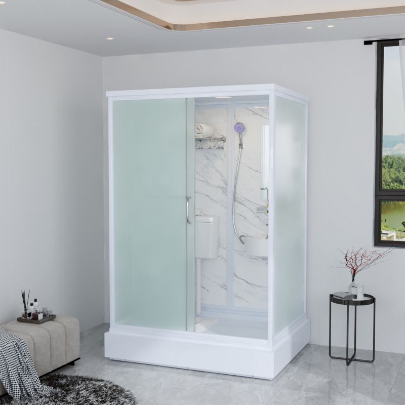 Contemporary Shower Stall Frosted Rectangle Shower Stall with Ceiling Clearhalo 'Bathroom Remodel & Bathroom Fixtures' 'Home Improvement' 'home_improvement' 'home_improvement_shower_stalls_enclosures' 'Shower Stalls & Enclosures' 'shower_stalls_enclosures' 'Showers & Bathtubs' 1200x1200_cc09dc37-c06d-46ce-a564-3b6e5e0c8c97