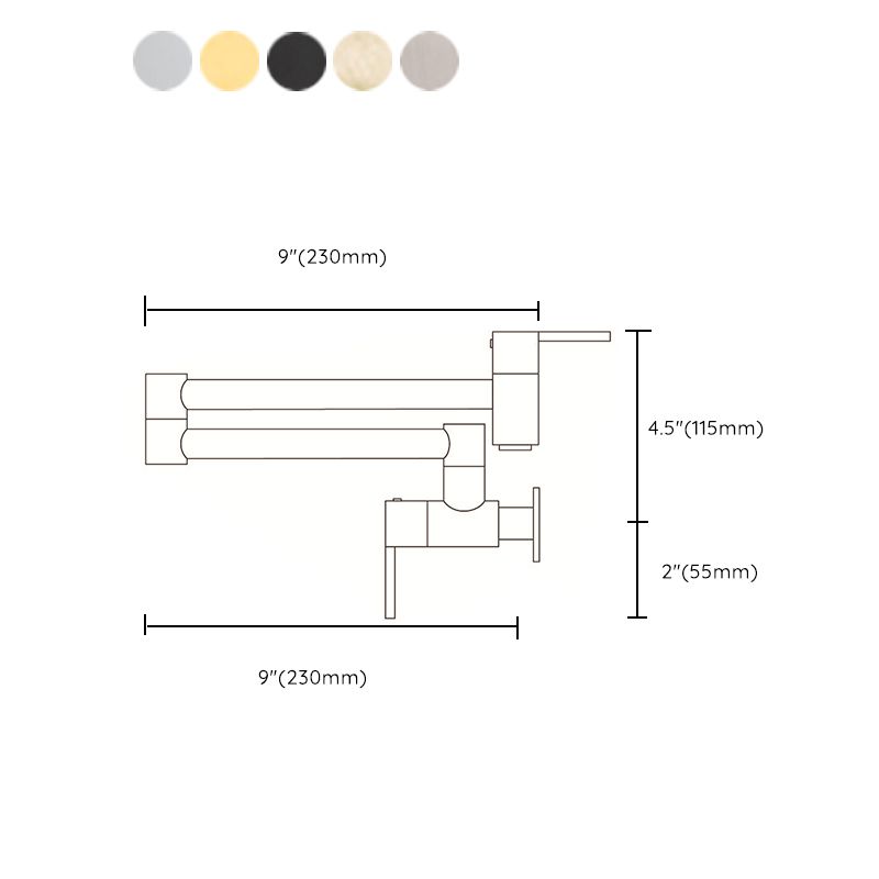 Modern Pull Down One Handle Pot Filler Low Profile Filler with 1-Hold Clearhalo 'Home Improvement' 'home_improvement' 'home_improvement_kitchen_faucets' 'Kitchen Faucets' 'Kitchen Remodel & Kitchen Fixtures' 'Kitchen Sinks & Faucet Components' 'kitchen_faucets' 1200x1200_cc0d8ff8-7c86-45eb-bcde-beaa48cb3a11